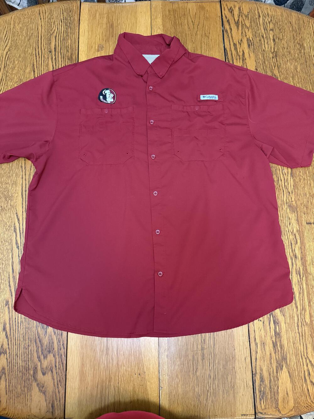 Florida State Seminoles Shirt Mens XL Red NCAA College Fishing PFG Columbia